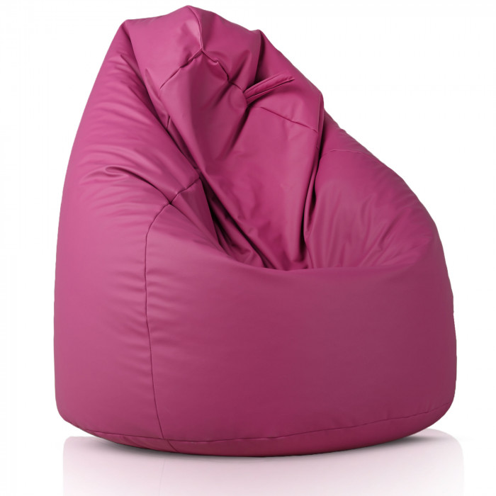 Fucsia Pouf Sacco Per Bambini Ecopelle