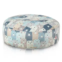 Pouf Poggiapiedi Rotondo - Tessuto Stampato Premium