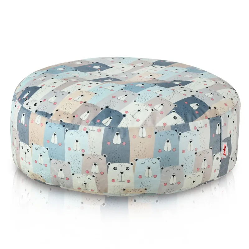 Pouf Poggiapiedi Rotondo - Tessuto Stampato Premium – vista 4