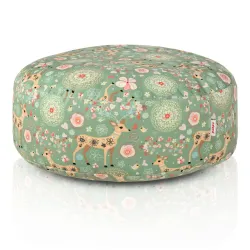 Pouf Poggiapiedi Rotondo - Tessuto Stampato Premium