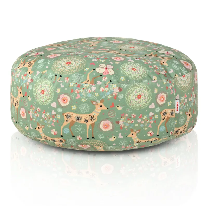 Pouf Poggiapiedi Rotondo - Tessuto Stampato Premium – vista 3