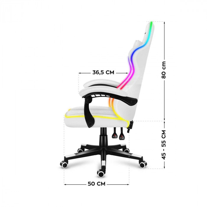 Dimensioni della sedia Huzaro Force 4.4 RGB Bianco