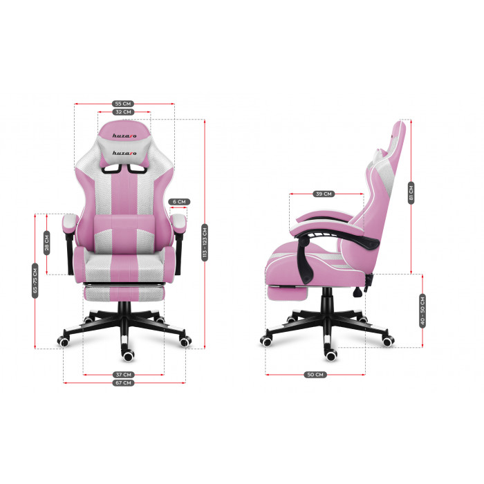 Dimensioni della sedia Huzaro Force 4.7 Rosa Mesh