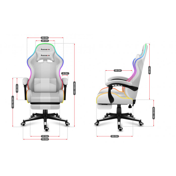 Dimensioni della sedia Huzaro Force 4.7 Bianco RGB