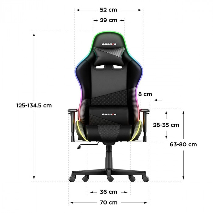 Dimensioni della sedia Huzaro Force 6.2 Nero RGB