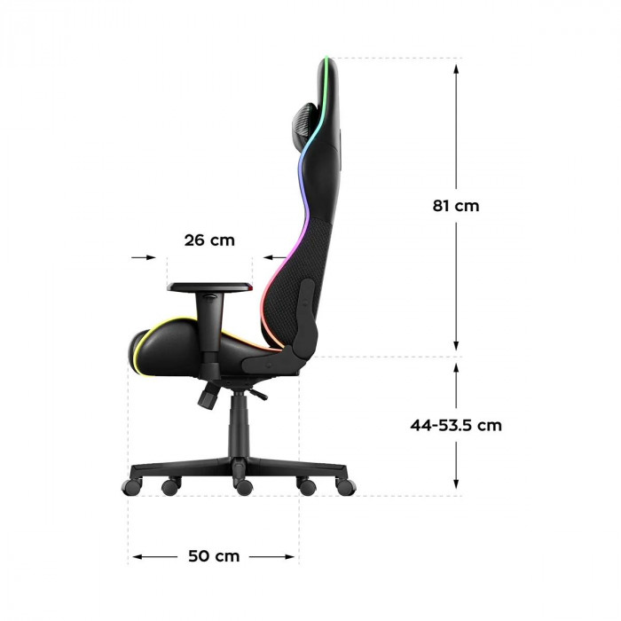 Dimensioni della sedia Huzaro Force 6.2 Nero RGB