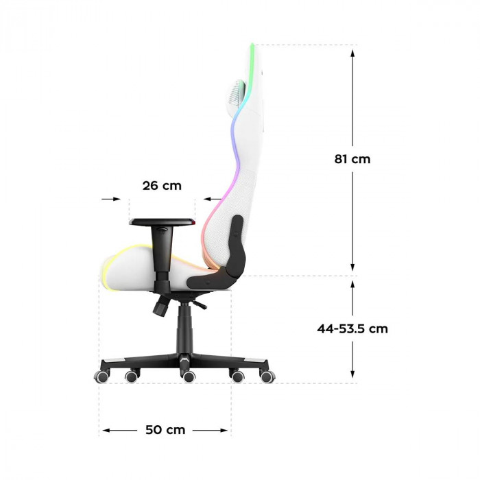 Dimensioni della sedia Huzaro Force 6.2 Bianco RGB