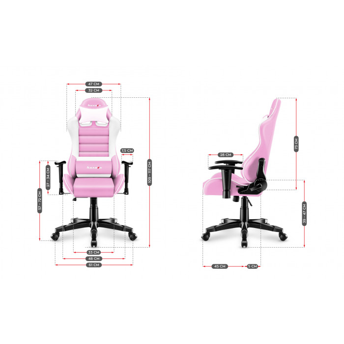 Dimensioni della sedia Huzaro Ranger 6.0 Rosa