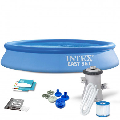 Piscina gonfiabile rotonda esterno fuori terra da giardino con pompa 305 x 61 cm 9in1 INTEX 28118