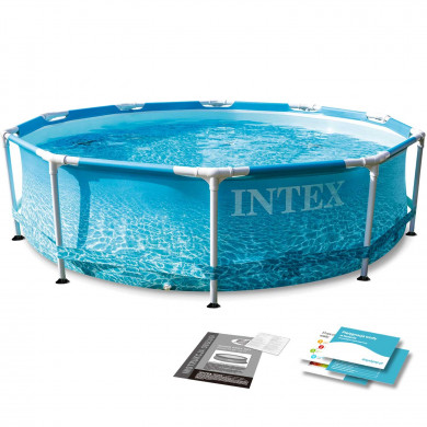 piscina fuori terra rotonda rigida Metal Frame esterno 305 x 76 cm, 5in1 INTEX 28206