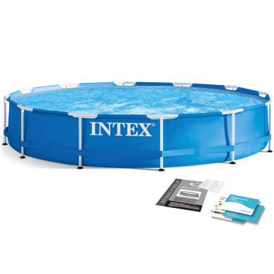 piscina fuori terra rotonda rigida Metal Frame esterno 366 x 76 cm INTEX 28210