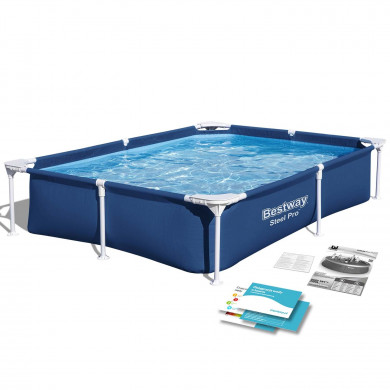 piscina fuori terra rectangular rigida Metal Frame esterno 221 x 150 x 43 cm Bestway 56401N