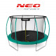 Trampolino da esterno 14ft/435cm con rete, pali profilati e scala Neo-Sport.