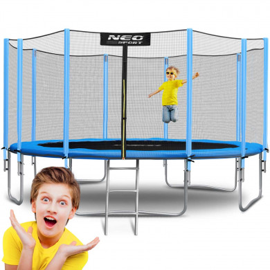 Trampolino da giardino 15ft/465cm con rete e scala da esterno