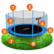 Trampolino da esterno 15ft/465cm con rete da esterno e scaletta