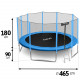 Trampolino da esterno 15ft/465cm con rete da esterno e scaletta