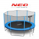 Trampolino da esterno 14ft/435cm con rete da esterno e scaletta.