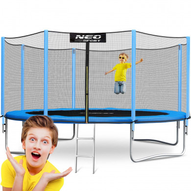 Trampolino da giardino 13ft/404cm con rete e scala da esterno