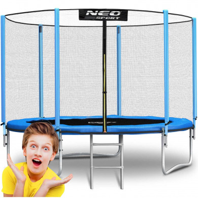 Trampolino da giardino 8ft/252cm con rete e scala per esterni