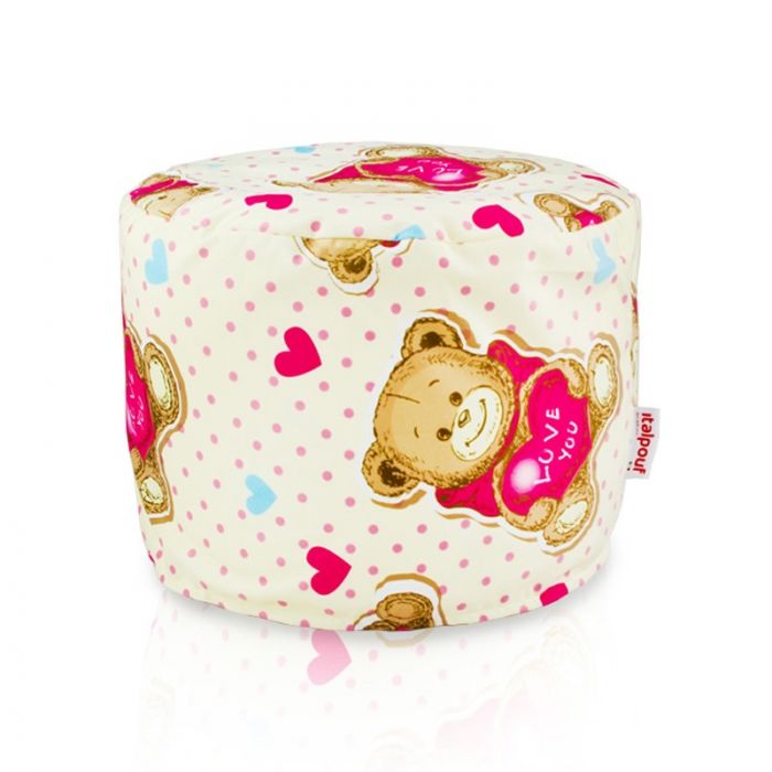 Pouf orsetto cilindro tessuto