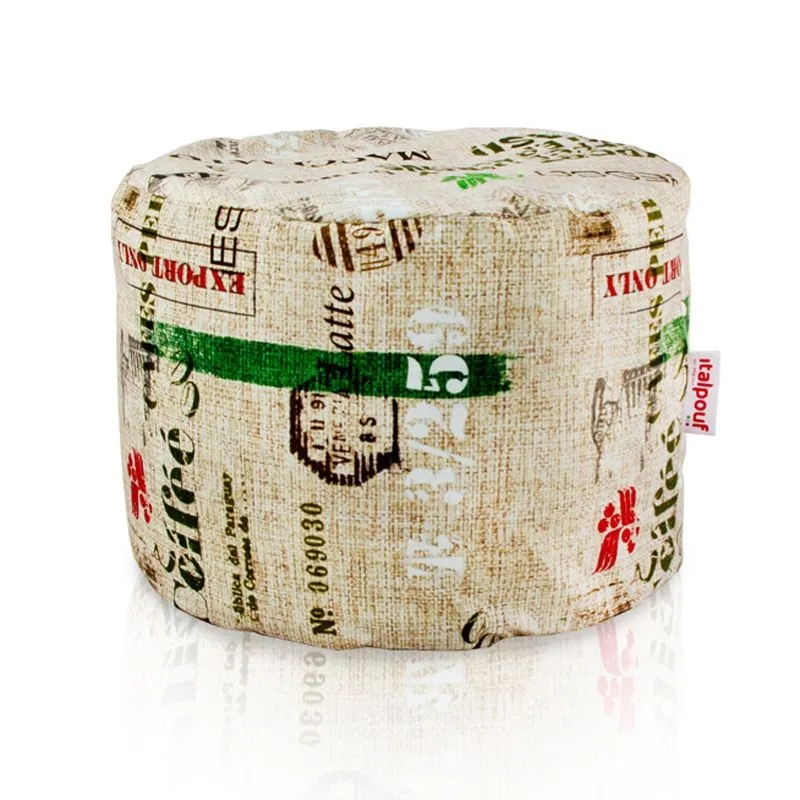 Pouf caffè cilindro imbottito