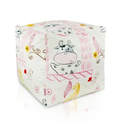 Pouf Cubo Quadrato - Tessuto Stampato Premium