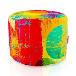 Pouf Rotondo Cilindro - Tessuto Stampato Premium