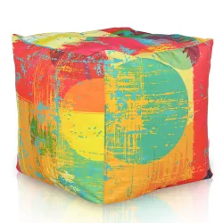 Pouf Cubo Quadrato - Tessuto Stampato Premium