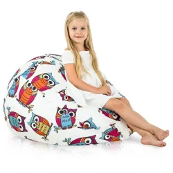 Pouf sacco confortevole per bambini con gufi, perfetto per angoli lettura