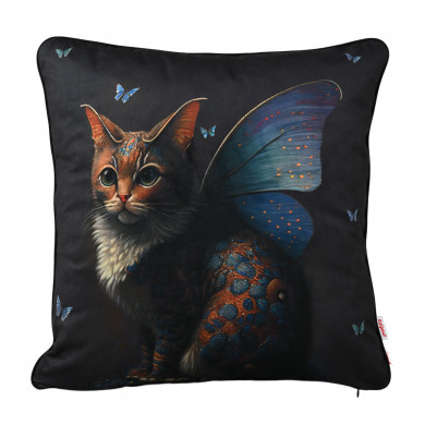 Cuscino decorativo Cat Butterfly Blue.