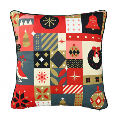 Cuscino decorativo con ornamenti natalizi