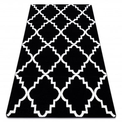 Tappeto SKETCH - F343 nero/crema marocco trifoglio trellis