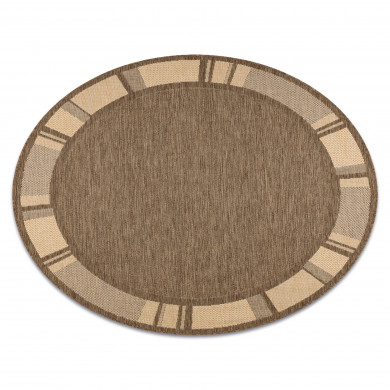 TAPPETO DI SPAGO SIZAL FLOORLUX CERCHIO 20195 caffè / mais