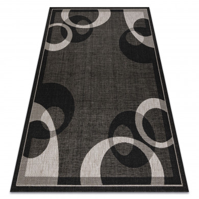 TAPPETO DI SPAGO SIZAL FLOORLUX 20078 NERO / argento