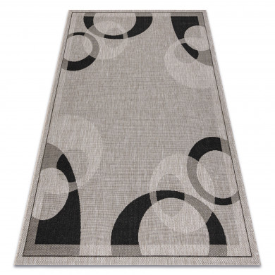 TAPPETO DI SPAGO SIZAL FLOORLUX 20078 argento / nero