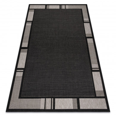 TAPPETO DI SPAGO SIZAL FLOORLUX 20195 NERO / argento