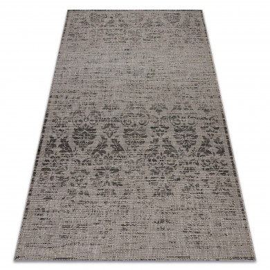 TAPPETO DI SPAGO SIZAL FLOORLUX 20211 argento / NERO