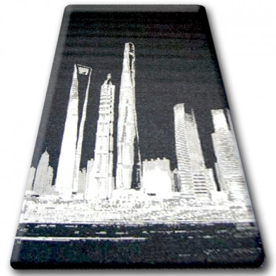 TAPPETO DI SPAGO SIZAL FLOORLUX 20240 nero / argento
