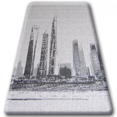 TAPPETO DI SPAGO SIZAL FLOORLUX 20240 argento / nero
