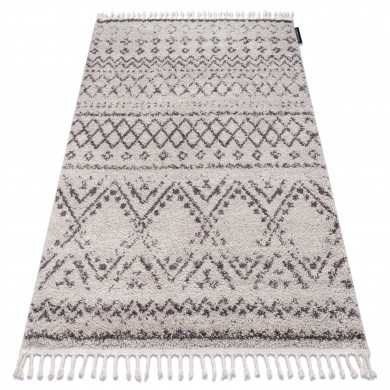 Tappeto BERBER RABAT G0526 crema / marrone Frange berbero marocchino shaggy