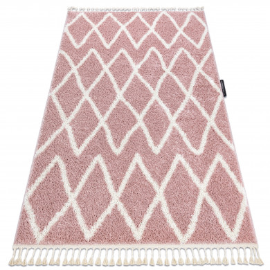 Tappeto BERBER BENI rosa Frange berbero marocchino shaggy