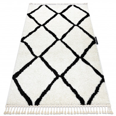Tappeto BERBER CROSS bianco Frange berbero marocchino shaggy