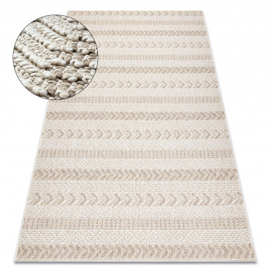 Tappeto JERSEY 19243 beige - Spina di pesce strutturali, loop BOHO 120x170 cm