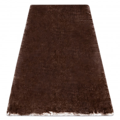 Tappeto da lavaggio moderno LAPIN shaggy antisdrucciolevole avorio / cioccolato