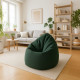 Verde scuro grande pouf sacco XL bouclé