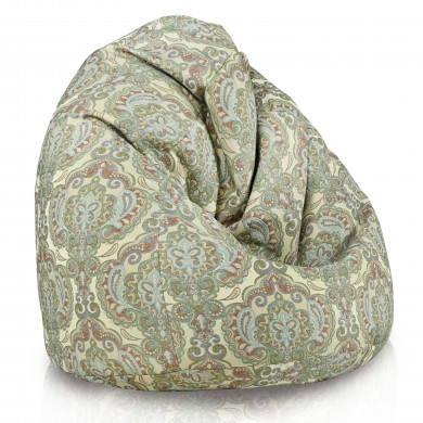 Ornamento orientale verde su tessuto testurizzato Pouf sacco