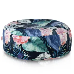 Pouf Poggiapiedi Rotondo - Tessuto Stampato Premium