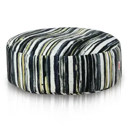 Pouf Poggiapiedi Rotondo - Tessuto Stampato Premium