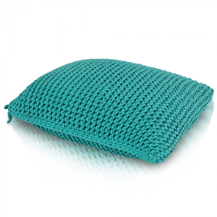 PillowKnit Handmade Navy – cuscino rettangolare lavorato a maglia in cordoncino di cotone