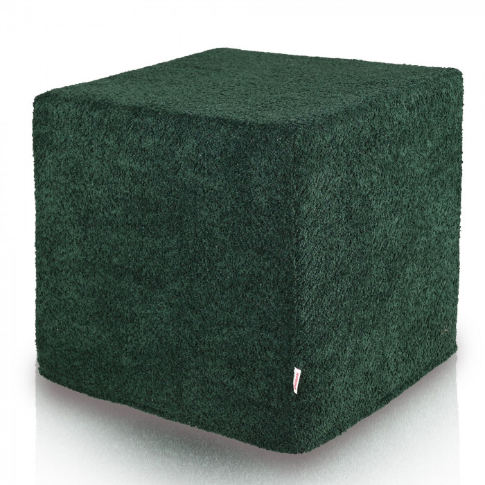 ElegantSquare Tweed Beige Check - Pouf Cube